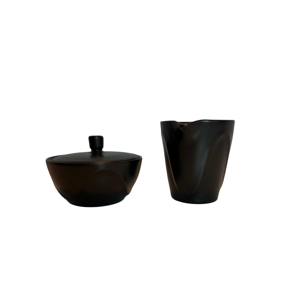Dansk sugar & creamer vintage Origami dark brown midcentury modern 60s